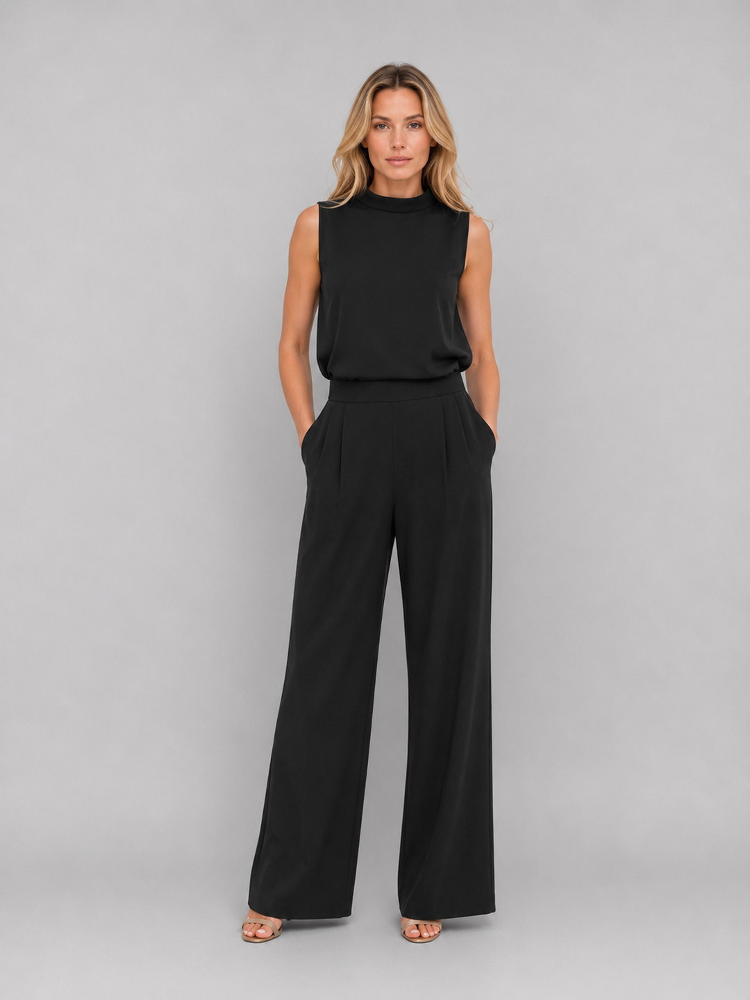 Women's High-Waisted Wide Leg Trousers Set