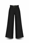 Women's High-Waisted Wide-Leg Trousers with Belt