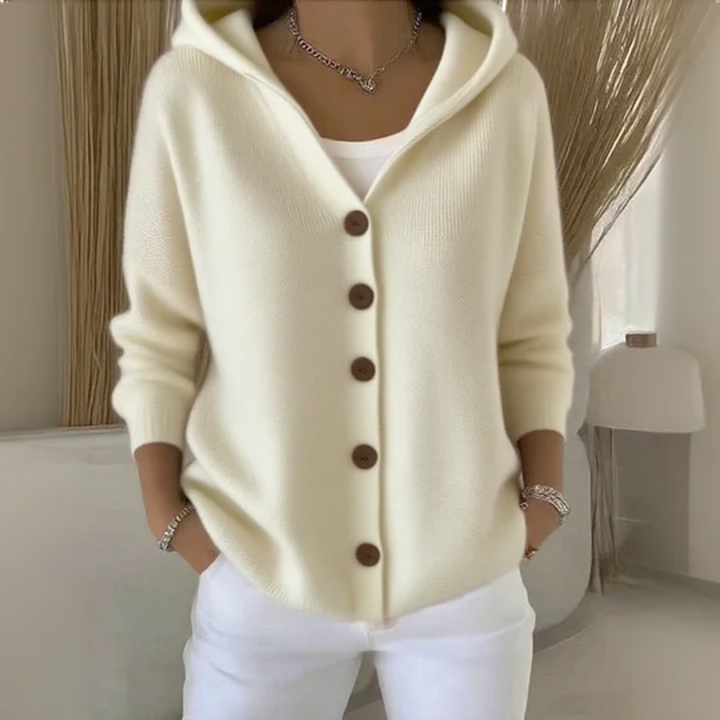 Women's Hooded Button-Front Knit Cardigan