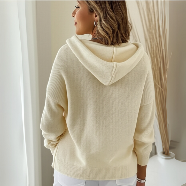 Women's Hooded Button-Front Knit Cardigan