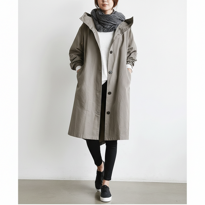 Women's Hooded Oversized Trench Coat