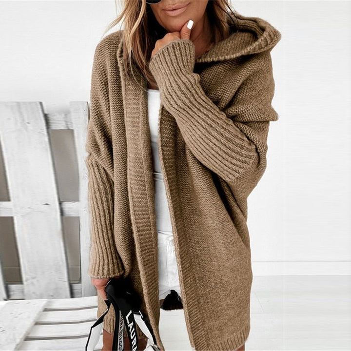 Women's Hooded Open-Front Cardigan