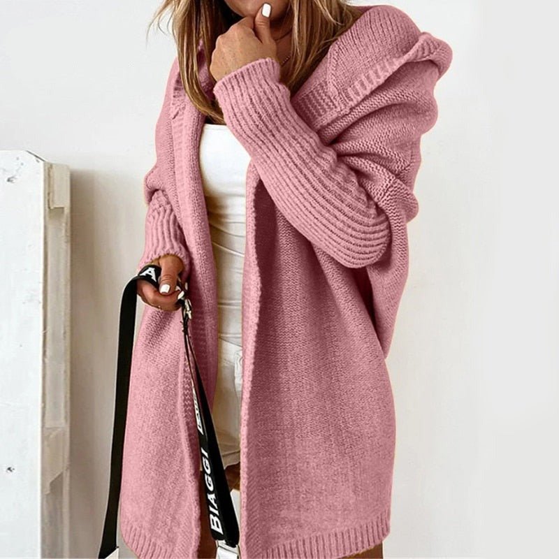 Women's Hooded Open-Front Cardigan