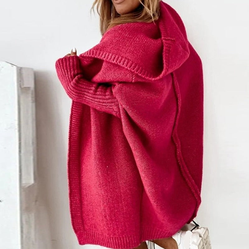 Women's Hooded Open-Front Cardigan