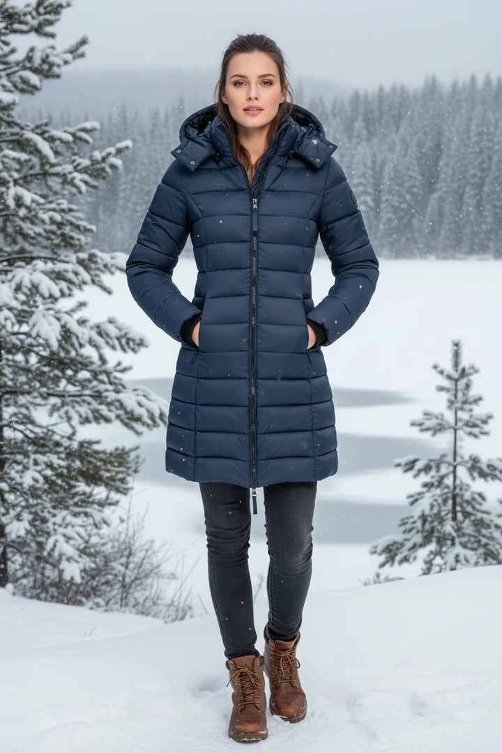 Women's Hooded Quilted Zip-Front Puffer Jacket