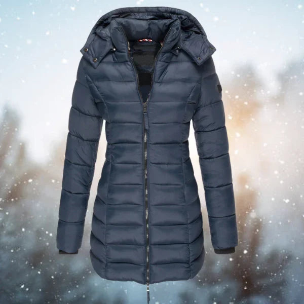 Women's Hooded Quilted Zip-Front Puffer Jacket