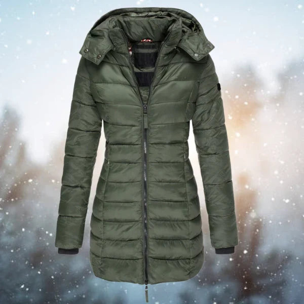 Women's Hooded Quilted Zip-Front Puffer Jacket