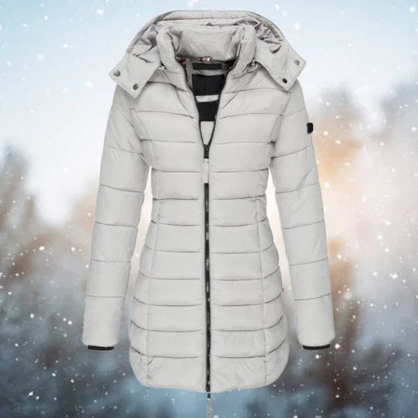 Women's Hooded Quilted Zip-Front Puffer Jacket