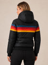 Women's Hooded Striped Colour-Block Puffer Jacket