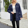 Women's Hooded Windbreaker Jacket with Zip Pockets