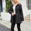 Women's Hooded Windbreaker Jacket with Zip Pockets