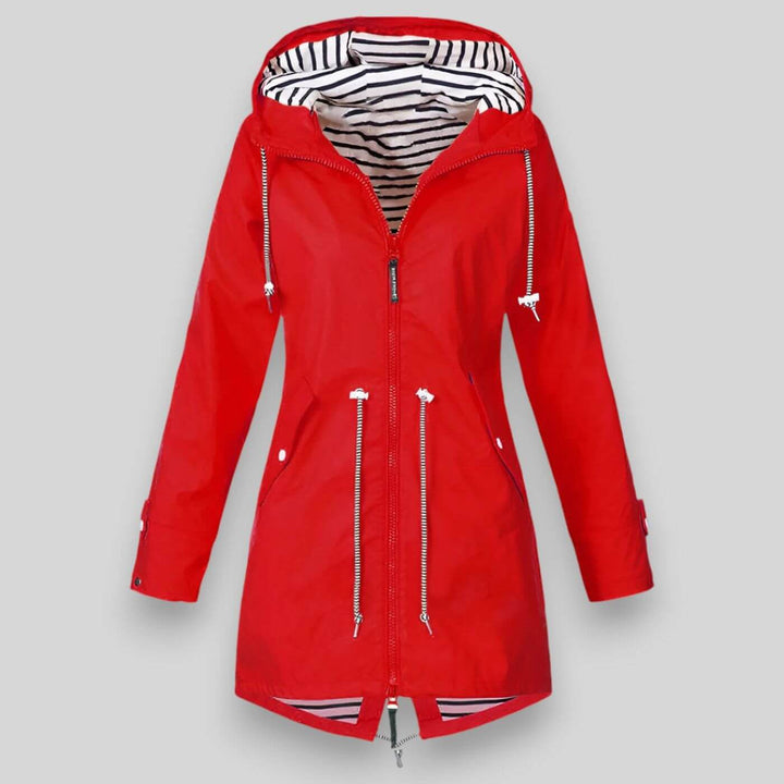 Women's Hooded Windbreaker Jacket with Zip Pockets