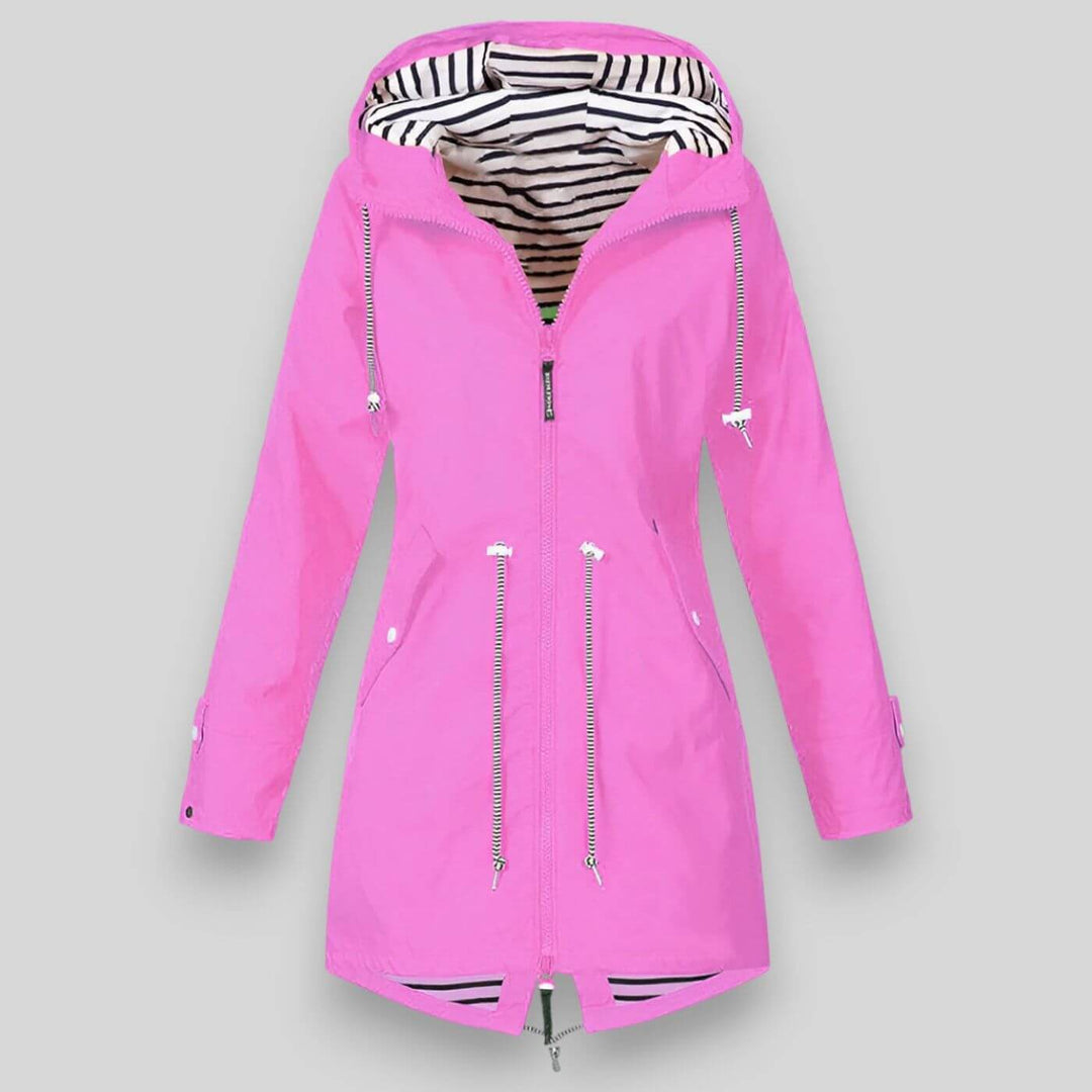 Women's Hooded Windbreaker Jacket with Zip Pockets
