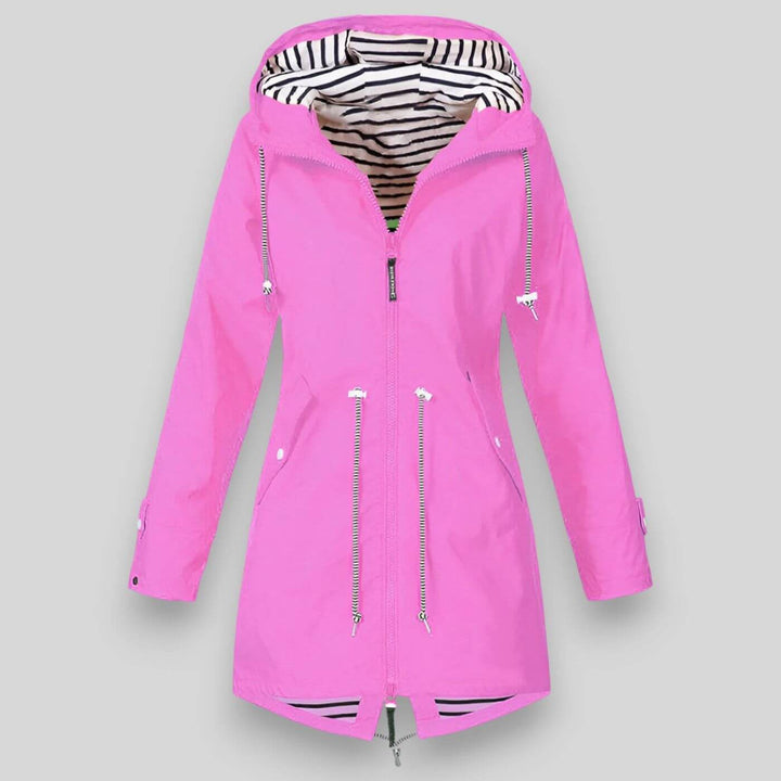 Women's Hooded Windbreaker Jacket with Zip Pockets