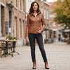 Women's Hooded Zip-Up Faux Leather Biker Jacket