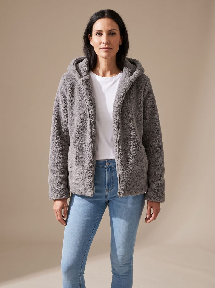 Women's Hooded Zip-Up Oversized Jacket