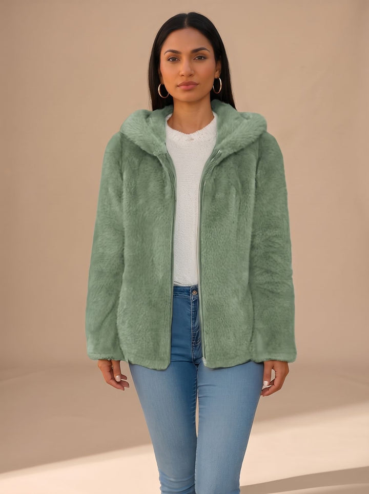 Women's Hooded Zip-Up Oversized Jacket