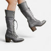 Women's Knee High Lace-Up Block Heel Faux Leather Boots
