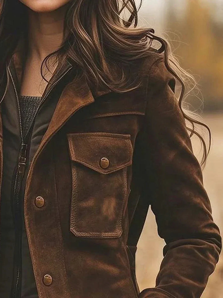 Women's Lapel-Collar Zip-Front Coat
