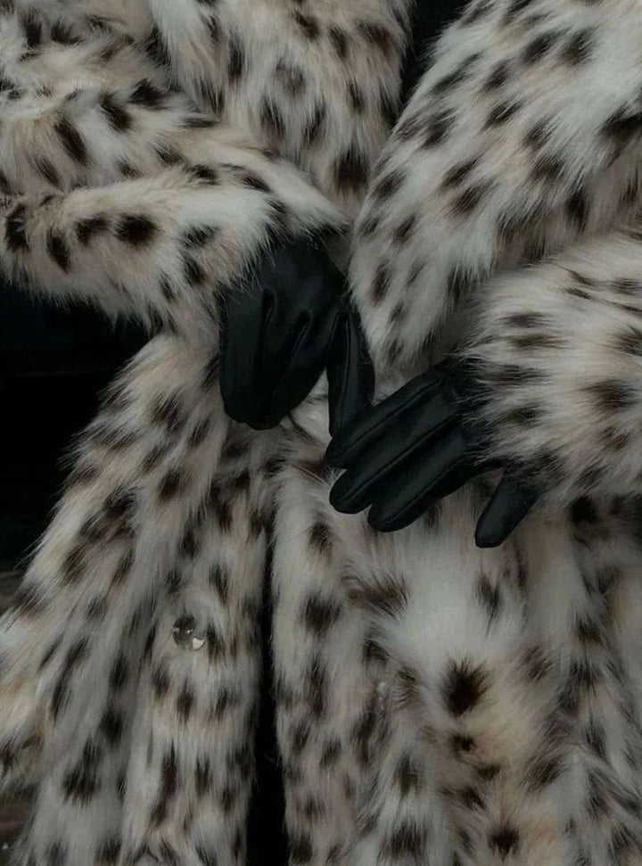 Women's Leopard Print Open-Front Maxi Coat