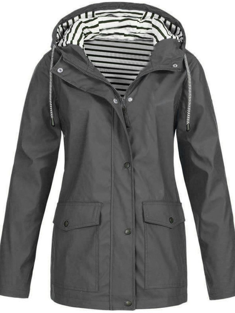 Women's Long-Sleeve Hooded Zip-Front Jacket