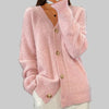 Women's V-Neck Cable Knit Button Cardigan