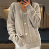 Women's V-Neck Cable Knit Button Cardigan