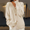 Women's V-Neck Cable Knit Button Cardigan
