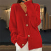 Women's V-Neck Cable Knit Button Cardigan