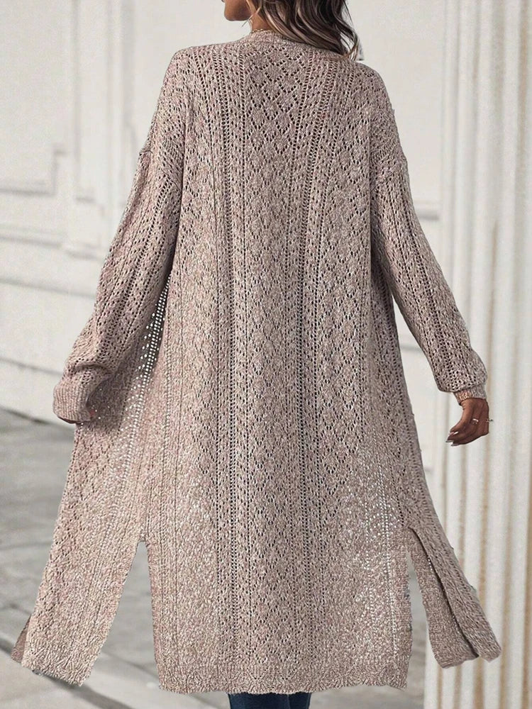 Women's Longline Open-Front Knit Cardigan