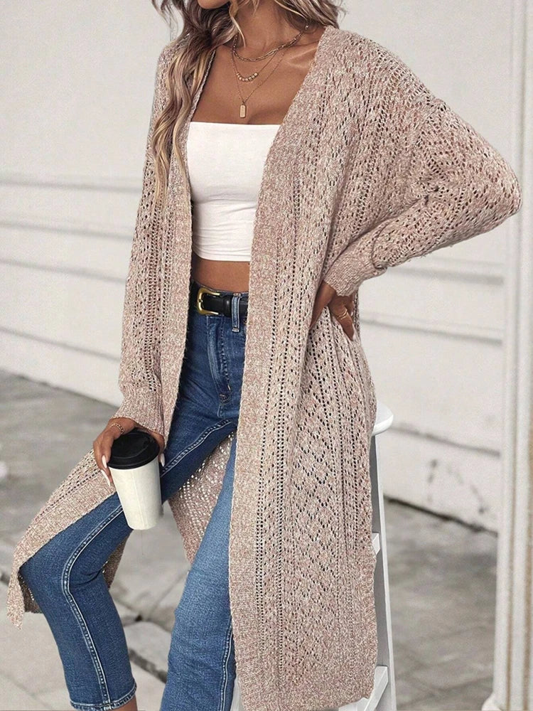 Women's Longline Open-Front Knit Cardigan