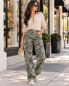Women's Low-Rise Straight-Leg Camo Jeans