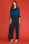 Women's Lurex Mesh Wide-Leg Trousers