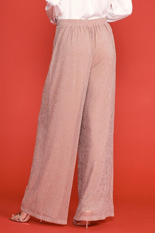 Women's Lurex Mesh Wide-Leg Trousers