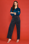 Women's Lurex Mesh Wide-Leg Trousers