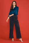 Women's Lurex Mesh Wide-Leg Trousers