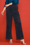 Women's Lurex Mesh Wide-Leg Trousers