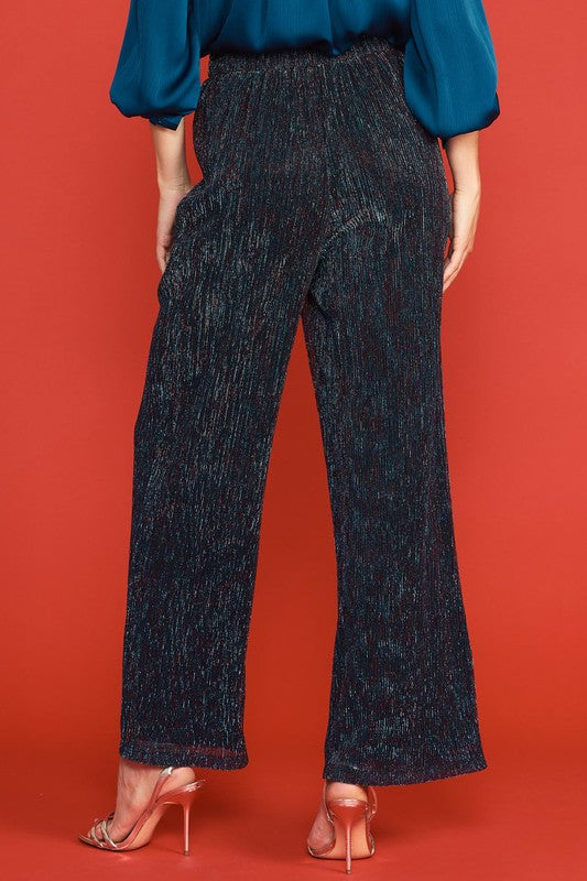 Women's Lurex Mesh Wide-Leg Trousers