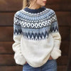 Women's Nordic Pattern Crew Neck Long-Sleeve Jumper