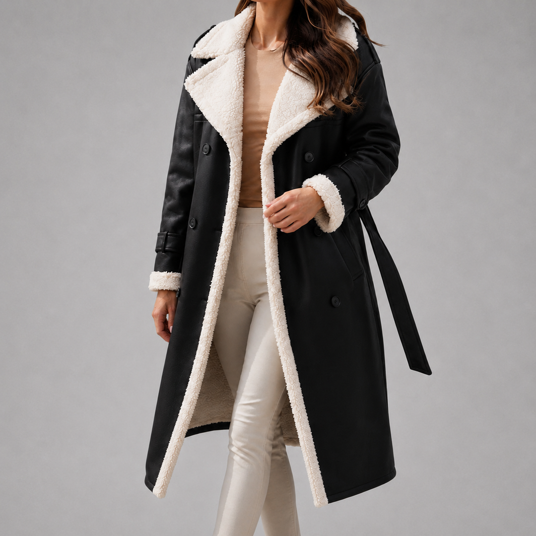 Women's Notch-Lapel Belted Trench Coat