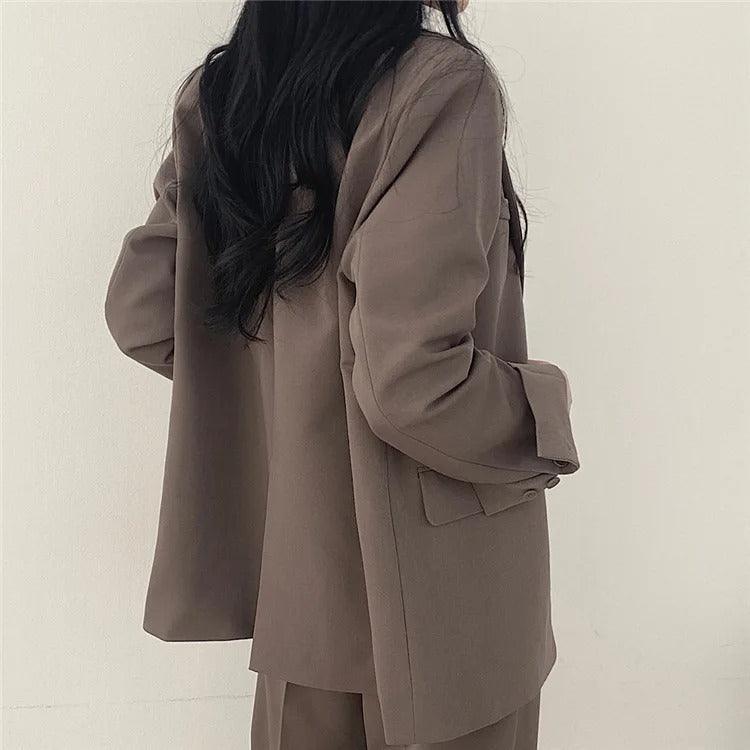 Women's Notch Lapel Single-Breasted Suit Set