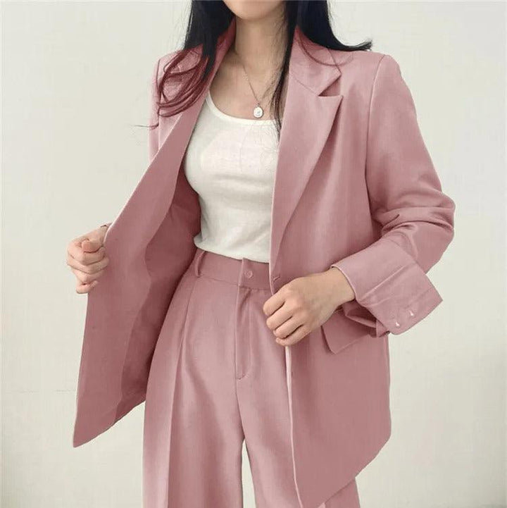 Women's Notch Lapel Single-Breasted Suit Set