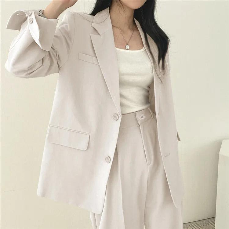 Women's Notch Lapel Single-Breasted Suit Set