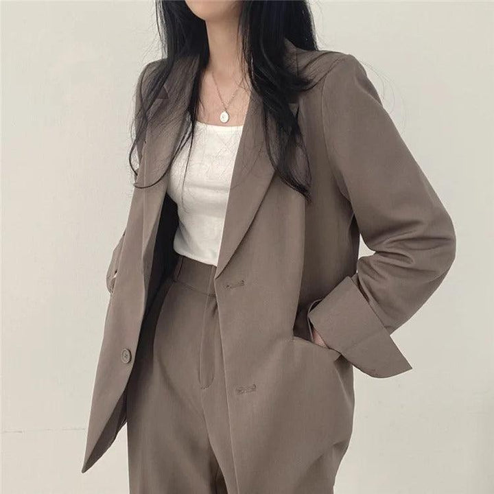 Women's Notch Lapel Single-Breasted Suit Set