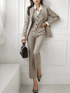 Women's Notch Lapel Three-Piece Suit Set