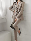 Women's Notch Lapel Three-Piece Suit Set