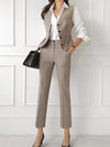 Women's Notch Lapel Three-Piece Suit Set