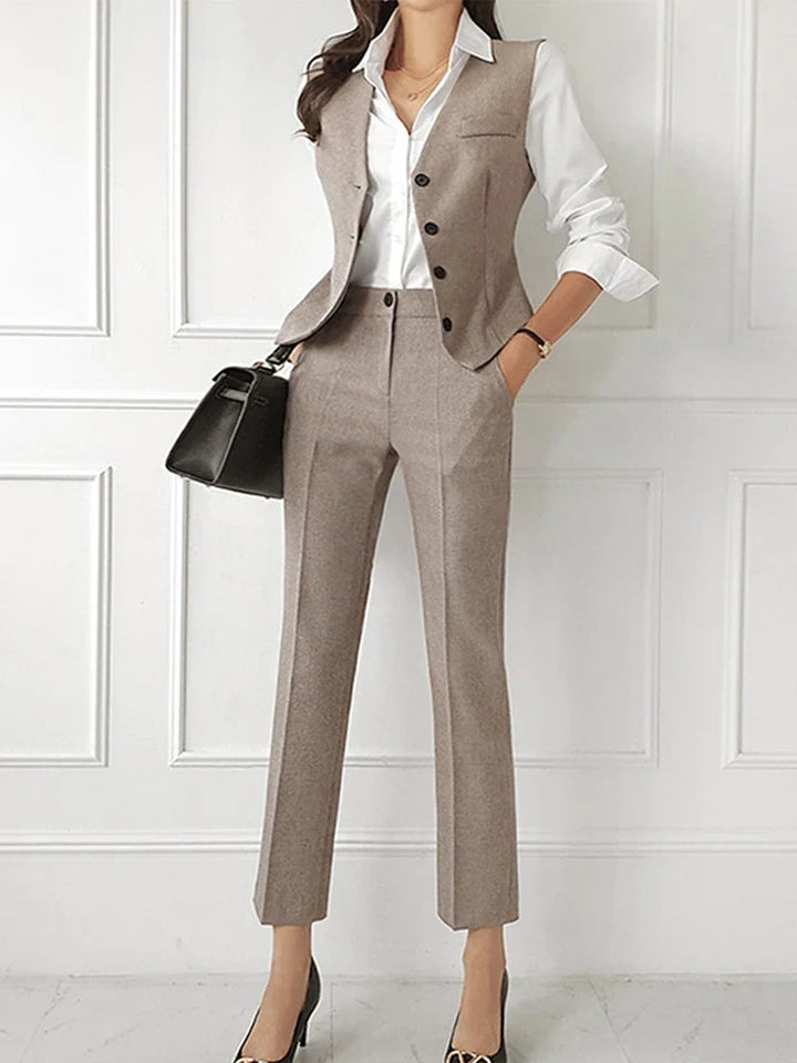 Women's Notch Lapel Three-Piece Suit Set