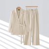 Women's Notch Lapel Two-Piece Blazer and Trouser Suit Set