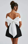 Women's Off-Shoulder Bow Back Cocktail Mini Dress